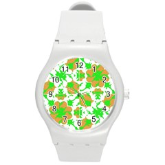 Graphic Floral Seamless Pattern Mosaic Round Plastic Sport Watch (m) by dflcprints