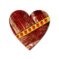 Wood And Jewels Heart Magnet