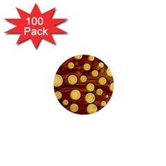 Wood And Gold 1  Mini Magnets (100 Pack) 