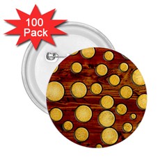 Wood And Gold 2 25  Buttons (100 Pack) 