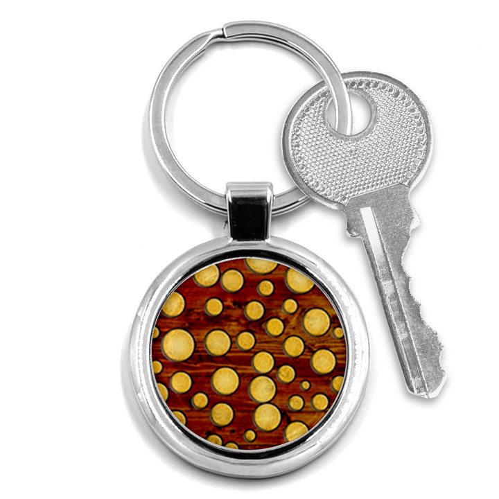 Wood and gold Key Chains (Round) 