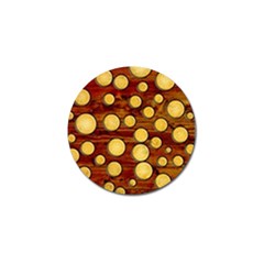 Wood And Gold Golf Ball Marker