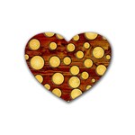 Wood and gold Heart Coaster (4 pack)  Front