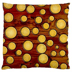 Wood And Gold Large Cushion Case (one Side)