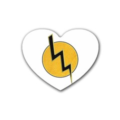 Lightning Bolt Rubber Coaster (heart)  by linceazul