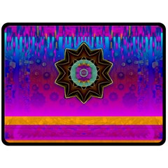 Air And Stars Global With Some Guitars Pop Art Double Sided Fleece Blanket (large)  by pepitasart