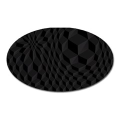 Black Pattern Dark Texture Background Oval Magnet by Nexatart