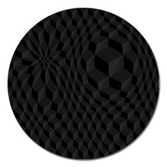 Black Pattern Dark Texture Background Magnet 5  (round) by Nexatart