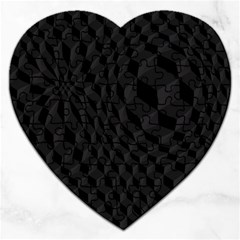 Black Pattern Dark Texture Background Jigsaw Puzzle (heart) by Nexatart