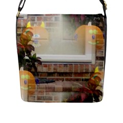 Ghostly Floating Pumpkins Flap Messenger Bag (l)  by canvasngiftshop