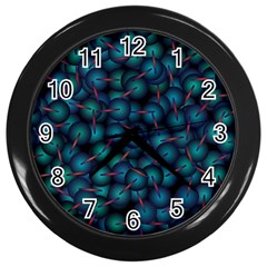 Background Abstract Textile Design Wall Clocks (Black)