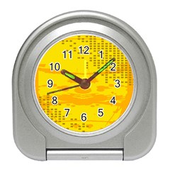 Texture Yellow Abstract Background Travel Alarm Clocks by Nexatart