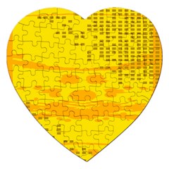 Texture Yellow Abstract Background Jigsaw Puzzle (heart) by Nexatart