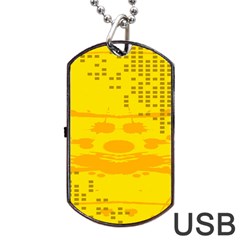 Texture Yellow Abstract Background Dog Tag Usb Flash (one Side) by Nexatart