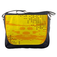 Texture Yellow Abstract Background Messenger Bags by Nexatart