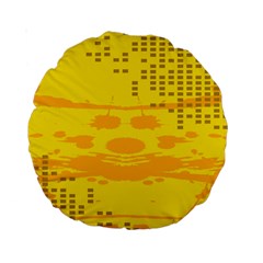 Texture Yellow Abstract Background Standard 15  Premium Round Cushions by Nexatart