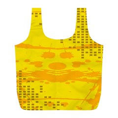 Texture Yellow Abstract Background Full Print Recycle Bags (l)  by Nexatart