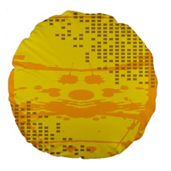 Texture Yellow Abstract Background Large 18  Premium Flano Round Cushions by Nexatart