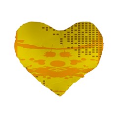 Texture Yellow Abstract Background Standard 16  Premium Flano Heart Shape Cushions by Nexatart