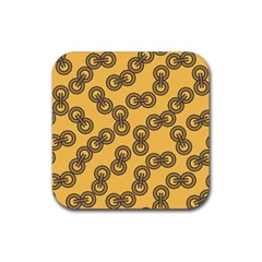 Abstract Shapes Links Design Rubber Coaster (square)  by Nexatart