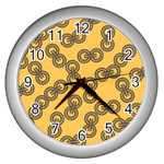 Abstract Shapes Links Design Wall Clocks (Silver)  Front