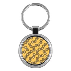 Abstract Shapes Links Design Key Chains (round)  by Nexatart