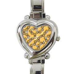 Abstract Shapes Links Design Heart Italian Charm Watch by Nexatart