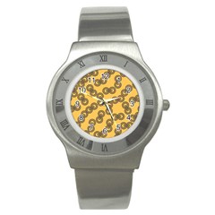 Abstract Shapes Links Design Stainless Steel Watch by Nexatart