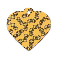 Abstract Shapes Links Design Dog Tag Heart (two Sides) by Nexatart