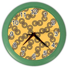 Abstract Shapes Links Design Color Wall Clocks by Nexatart