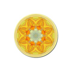 Sunshine Sunny Sun Abstract Yellow Magnet 3  (round) by Nexatart