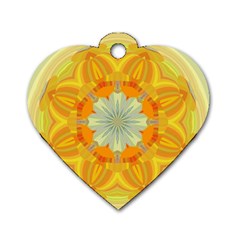 Sunshine Sunny Sun Abstract Yellow Dog Tag Heart (two Sides) by Nexatart