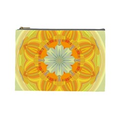 Sunshine Sunny Sun Abstract Yellow Cosmetic Bag (large)  by Nexatart