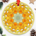 Sunshine Sunny Sun Abstract Yellow Ornament (Round Filigree) Front