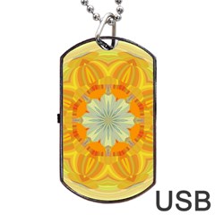 Sunshine Sunny Sun Abstract Yellow Dog Tag Usb Flash (one Side) by Nexatart