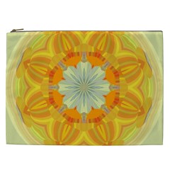 Sunshine Sunny Sun Abstract Yellow Cosmetic Bag (xxl)  by Nexatart