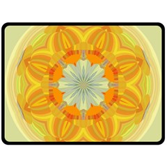 Sunshine Sunny Sun Abstract Yellow Double Sided Fleece Blanket (large)  by Nexatart