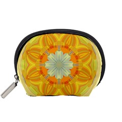 Sunshine Sunny Sun Abstract Yellow Accessory Pouches (small)  by Nexatart