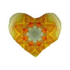 Sunshine Sunny Sun Abstract Yellow Standard 16  Premium Flano Heart Shape Cushions by Nexatart