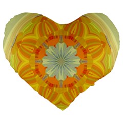 Sunshine Sunny Sun Abstract Yellow Large 19  Premium Flano Heart Shape Cushions by Nexatart