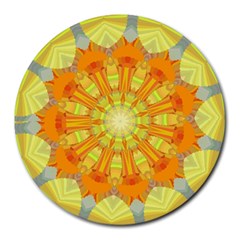 Sunshine Sunny Sun Abstract Yellow Round Mousepads by Nexatart