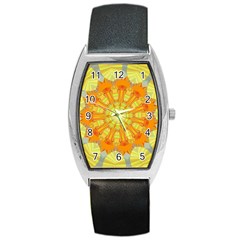 Sunshine Sunny Sun Abstract Yellow Barrel Style Metal Watch by Nexatart