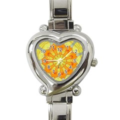 Sunshine Sunny Sun Abstract Yellow Heart Italian Charm Watch by Nexatart