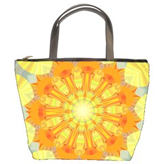 Sunshine Sunny Sun Abstract Yellow Bucket Bags by Nexatart