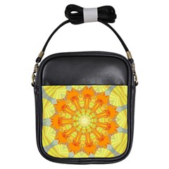 Sunshine Sunny Sun Abstract Yellow Girls Sling Bags by Nexatart