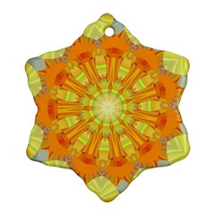 Sunshine Sunny Sun Abstract Yellow Ornament (snowflake) by Nexatart