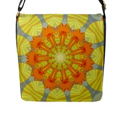 Sunshine Sunny Sun Abstract Yellow Flap Messenger Bag (l)  by Nexatart