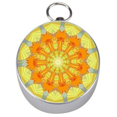 Sunshine Sunny Sun Abstract Yellow Silver Compasses by Nexatart