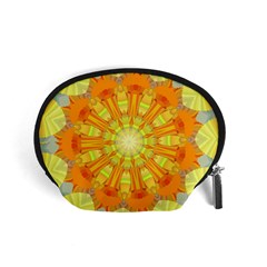 Sunshine Sunny Sun Abstract Yellow Accessory Pouches (small)  by Nexatart