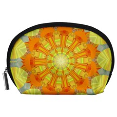 Sunshine Sunny Sun Abstract Yellow Accessory Pouches (large)  by Nexatart